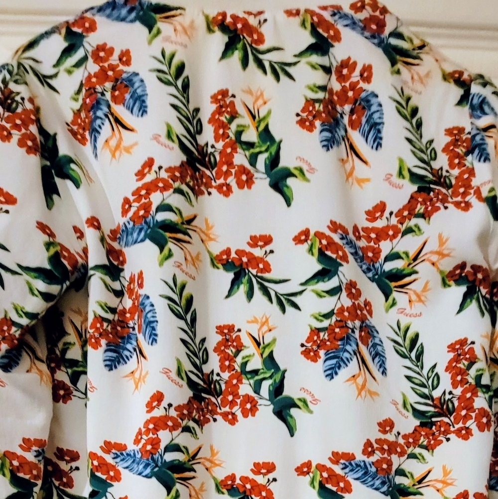 Guess Kids Floral Jacket - White and Orange